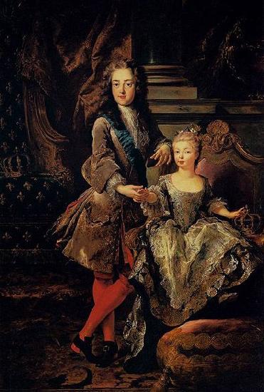 Francois de Troy Portrait of Louis XV of France with his oil painting image